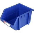 thumbnail image 4 of DJC Supply Heavy duty thermoplastic storage bin organizer, Stackable, Hangable, Side-connect (BLUE (8 PACK), LARGE 8.4" X 11" X 6.9"), 4 of 5