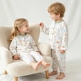 thumbnail image 2 of HFHAPW Toddler Baby Girl Pajamas Long Sleeve Button Down Shirts Pants Kids Sleepwear Pjs,18-24 M, 2 of 6