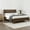 Brown, variant on FLEXISPOT Queen Size Solid Wood Platform Bed Frame with Headboard, No Tools Required, 1200 lbs Heavy Duty, Quiet Design, Easy Assembly, Walnut