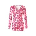 thumbnail image 5 of LMLYSoH Women's Sexy High Waist Playsuit, Casual Pattern Printing Romper, Long Sleeve Short Pants Home Clothing, 5 of 9