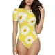 thumbnail image 1 of Balery Daisies Flowers Body de cuello redondo de manga corta para mujer Tops de manga corta Tops básicos-Small, 1 of 7