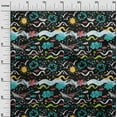 thumbnail image 3 of oneOone Cotton Flex Black Fabric Ocean Life Craft Projects Decor Fabric Printed By The Yard 40 Inch Wide, 3 of 6
