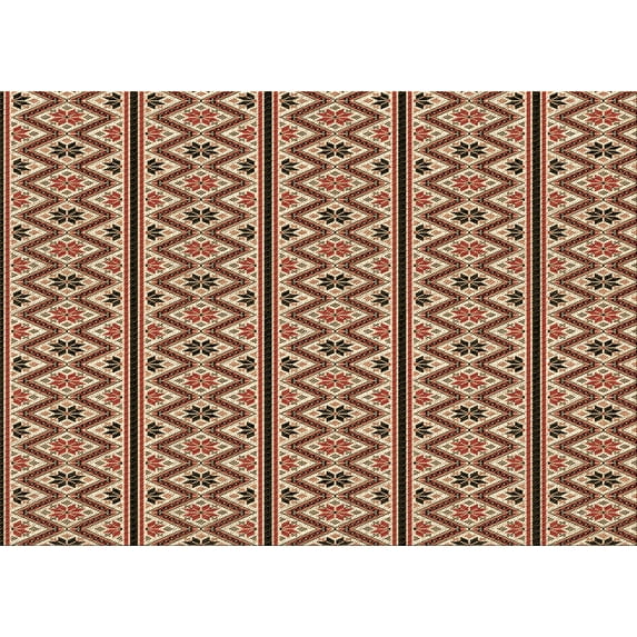 Ahgly Company Indoor Rectangle Patterned Saffron Red Area Rugs, 7' x 10'