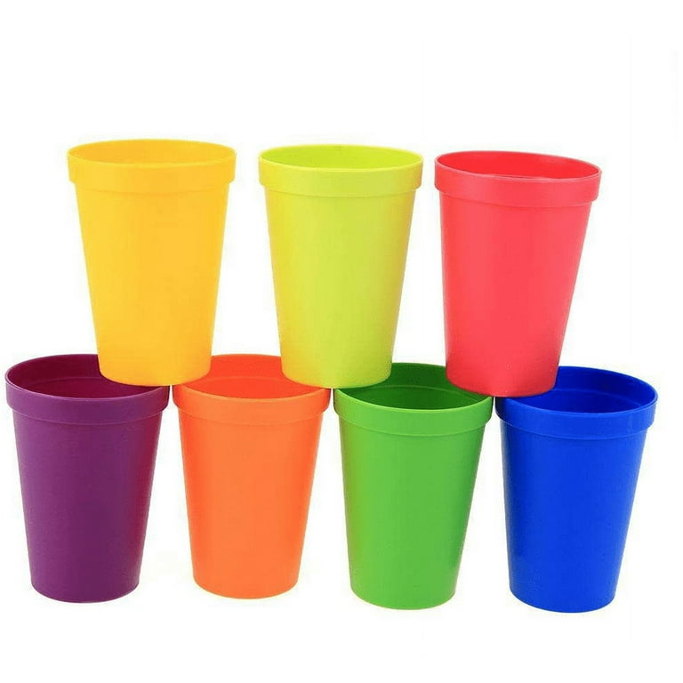 Chainplus 8-ounce Plastic Tumblers Reusable Drinking Cups, Set of 8  Multicolor - Unbreakable, Dishwasher Safe, BPA Free