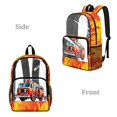 thumbnail image 2 of SEANATIVE Clear Backpacks for Boys Girls Large Capacity Kids Stylish Transparent Bookbag Clear Bags Teens PVC School Backpack School Supplies, Fire Truck Pattern, 2 of 7