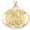 Yellow, variant on Saint Adam Round Religious Medal - - 2/3 Inch Size of Dime, Sterling Silver