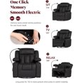 thumbnail image 4 of LAZZO Nursery Recliner Chair, Power 320° Swivel Chair with Cup Holder, Adjustable Armrest, Footrest, Black, 4 of 8