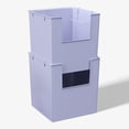 thumbnail image 3 of Mainstays Kids Medium Light Purple Stacking Open-Front Metal Storage Basket with Handles, 3 of 6