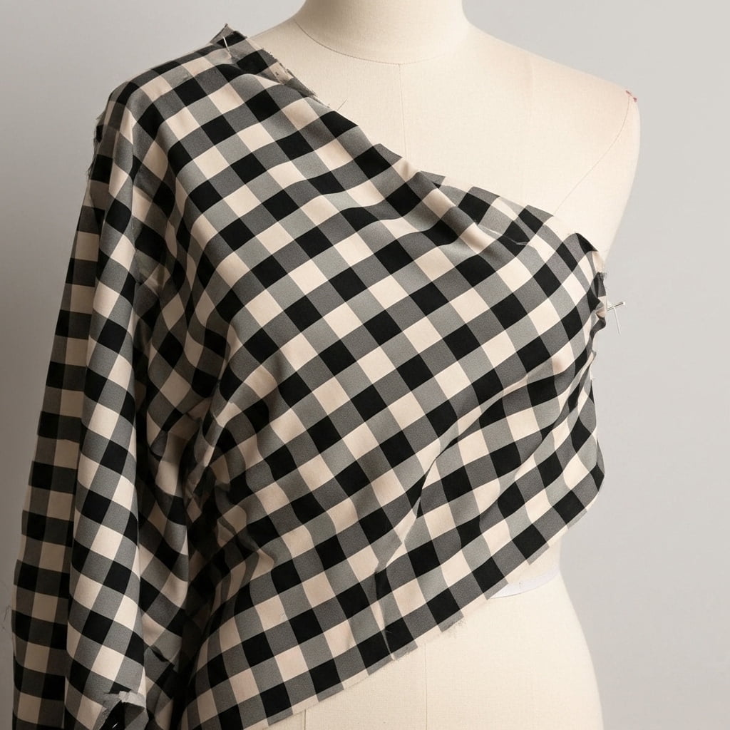 1" Checkered Gingham PolyPoplin Fabric by The Yard - 60 Inch Wide for Sewing, Quilting, Tablecloths, Curtains, Apparel, Crafting, DIY Projects