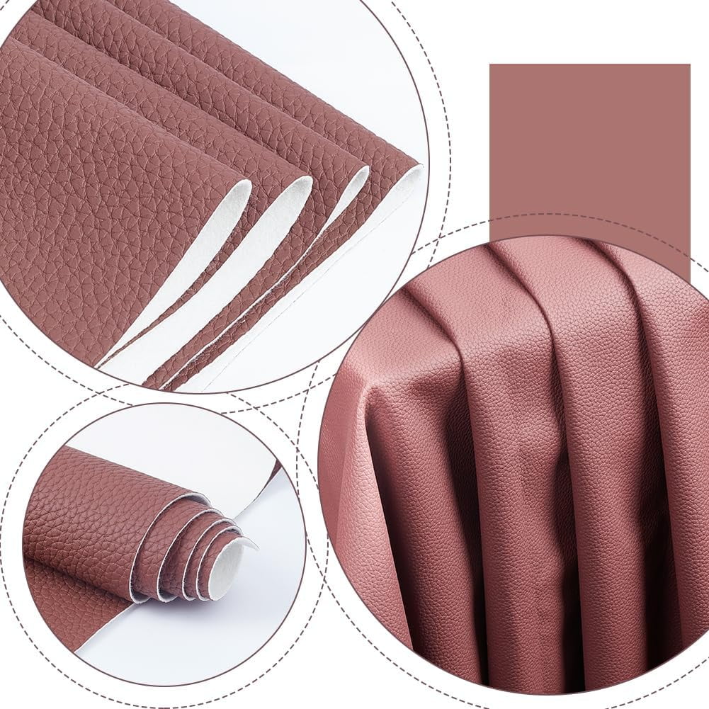 1 Yard Lichee Pattern PVC Leather Fabric for DIY Bag Clothing Accessories Dark Red 1400x1mm