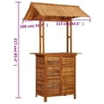 thumbnail image 4 of vidaXL Outdoor Bar Table with Rooftop 113x106x217 cm Solid Acacia Wood, 4 of 5
