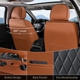 thumbnail image 5 of FLORICH Full Set Car Seat Covers, Universal Nappa Leather Seat Covers for Car Trucks SUV with Lumbar Support, Waterproof, Anti-Slip, Black & Brown, 5 of 9