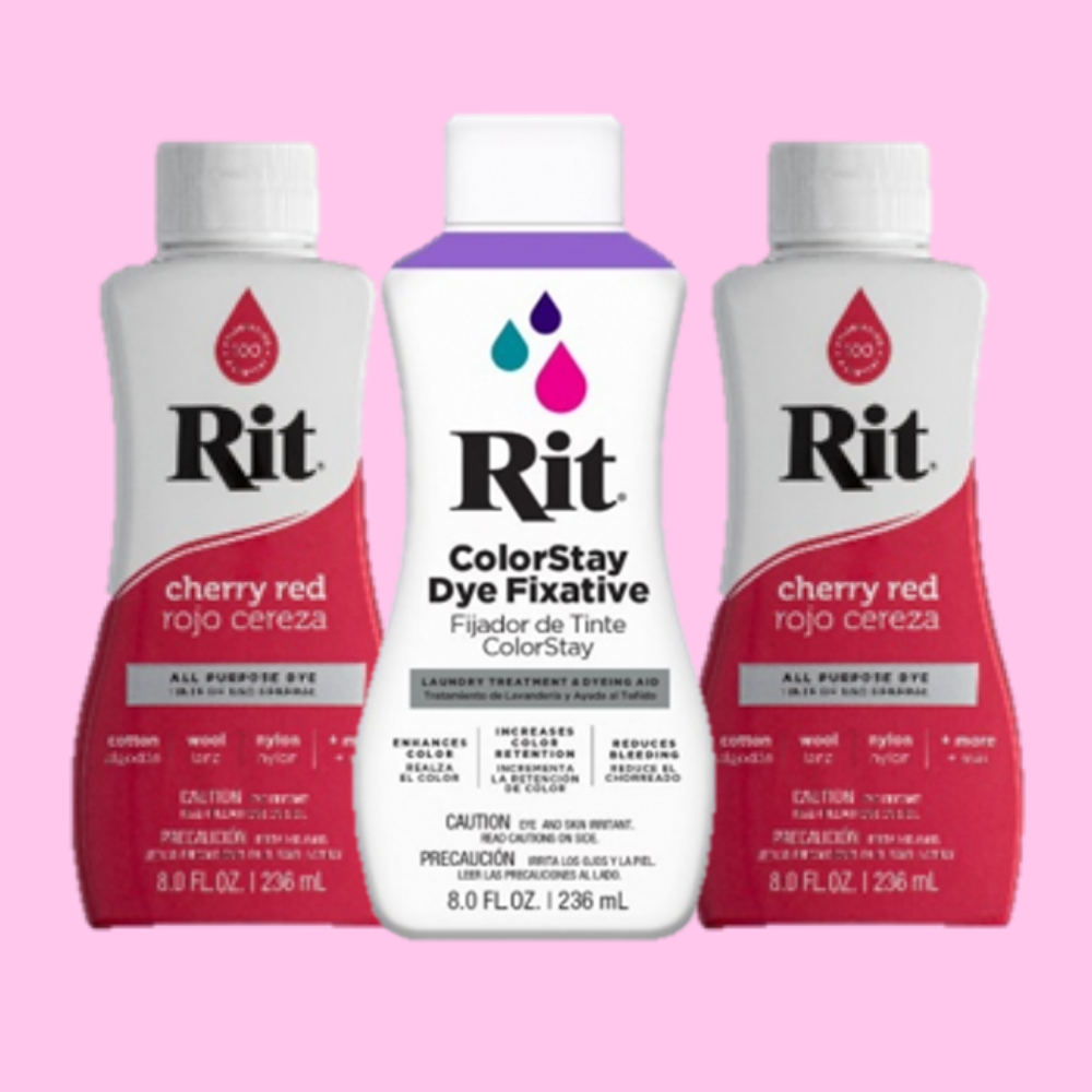 Rit Dye 8oz Cherry Red Dye and Fixative Multipack