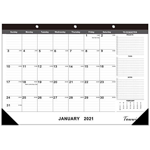 Towwi 2021 2022 Monthly Desk Pad Calendar Desk Wall Calendar For Daily Schedule Planner 16 7x11 6 Inches Black Walmart Com Walmart Com