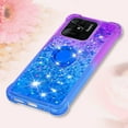 thumbnail image 6 of Cute Clear Case for Xiaomi Redmi 10C with Ring Kickstand, Bling Gradient Quicksand Glitter Flowing Liquid Floating Case Cover for Xiaomi Redmi 10C JB Purple Navy, 6 of 14