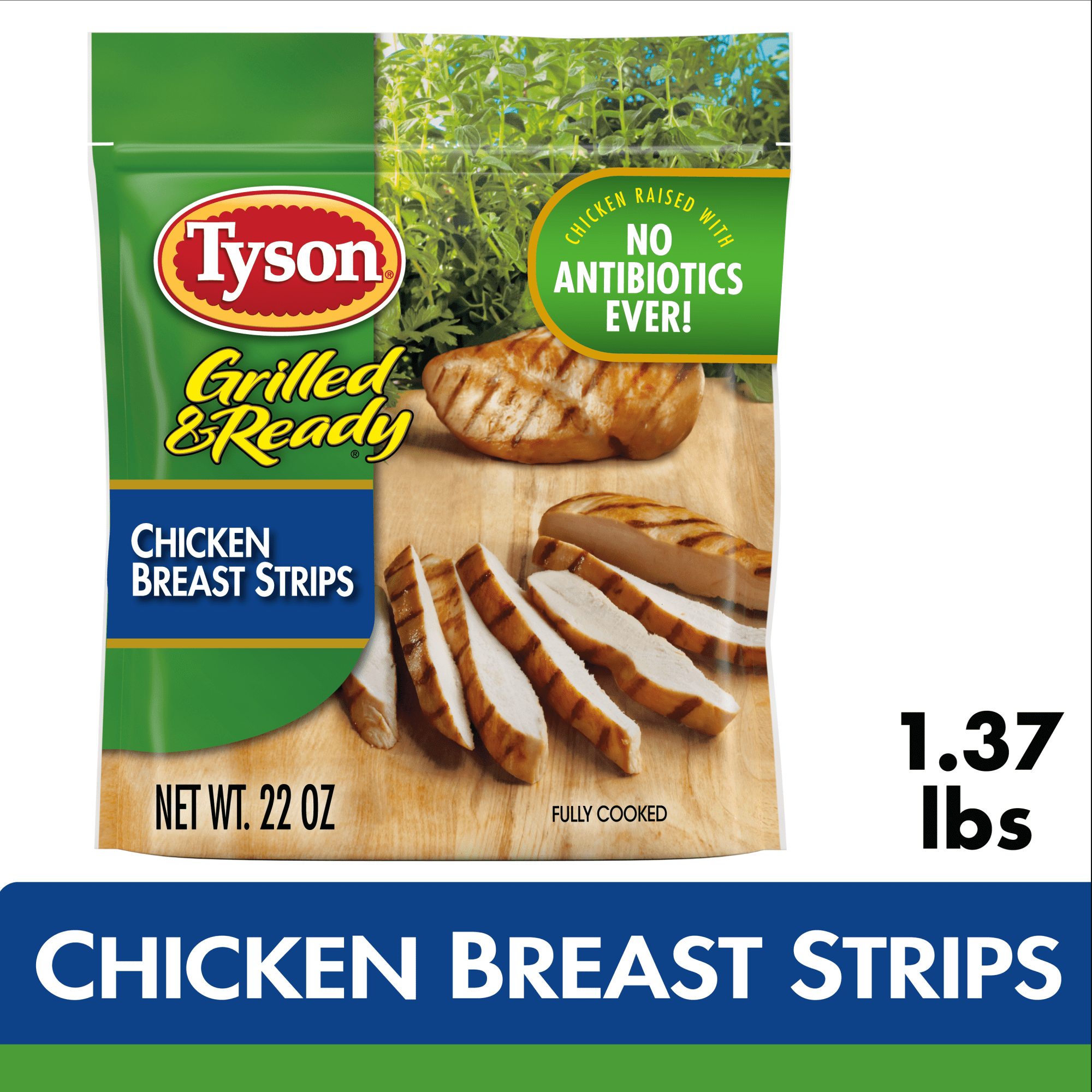 Tyson Grilled Ready Fully Cooked Chicken Breast Strips 1 37 Lb Bag Frozen Walmart Com<script async src=