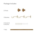thumbnail image 5 of Elrene Home Fashions Florence Single Curtain Rod with Stacked Square Finial, Soft Gold, 86" x 120", 5 of 9