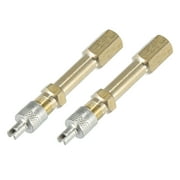 Unique Bargains 2Pcs 50mm/1.97" Long Brass Car Tire Valve Extension Adaptor Air Tyre Stem Extender Inflation for Truck Bike