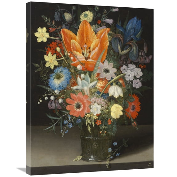 Global Gallery's 'Still Life with Iris' by Peter Binoit Stretched Canvas Wall Art