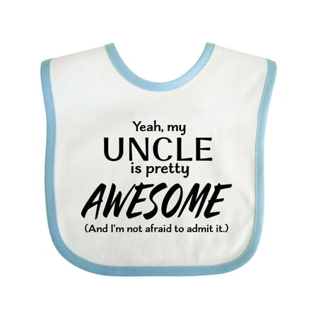 

Inktastic Yeah My Uncle is Pretty Awesome Gift Baby Boy or Baby Girl Bib