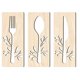 thumbnail image 1 of Fork Spoon Knife Wall Hanging Sign Large Wooden Hollow-out Mural Decal for Kitchen Dining Room & Eatery, 1 of 5