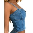 thumbnail image 3 of Lucakuins Faldas de mezclilla para mujer Verano Ajustable Sling Backless Slim Front Zipper Casual Tank Tops Lucakuins  S-XL, 3 of 10