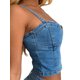 thumbnail image 3 of Lucakuins Faldas de mezclilla para mujer Verano Ajustable Sling Backless Slim Front Zipper Casual Tank Tops Lucakuins  S-XL, 3 of 10