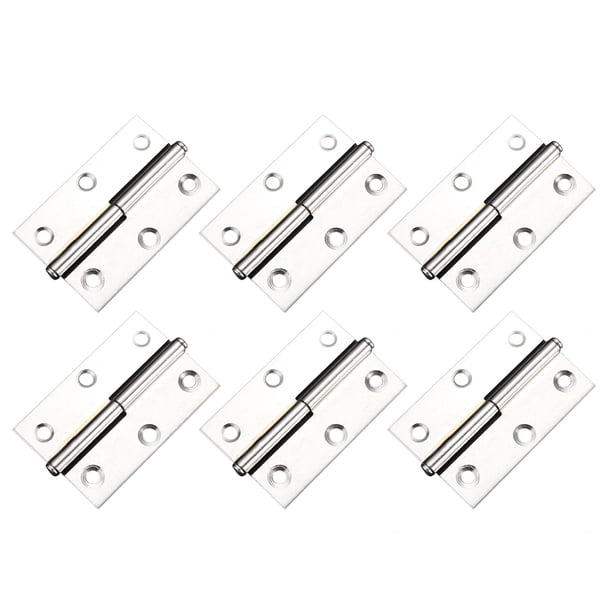 Bisagra a tope plegable de metal grueso de 6 piezas para armario de puerta de gabinete, plateado Ormromra CPB-SSW1312-1