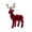 B, variant on Generic Reindeer Christmas Decorations, Flocking Christmas Reindeer Figurines with Red Buffalo Plaid Bow, Deer décor Christmas Table Decorations, Christmas Deer Table Centerpieces Supplies