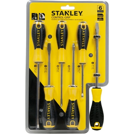 Reversible Screwdriver Set - Stanley STHT66597 6pc Control Grip Screwdriver Set