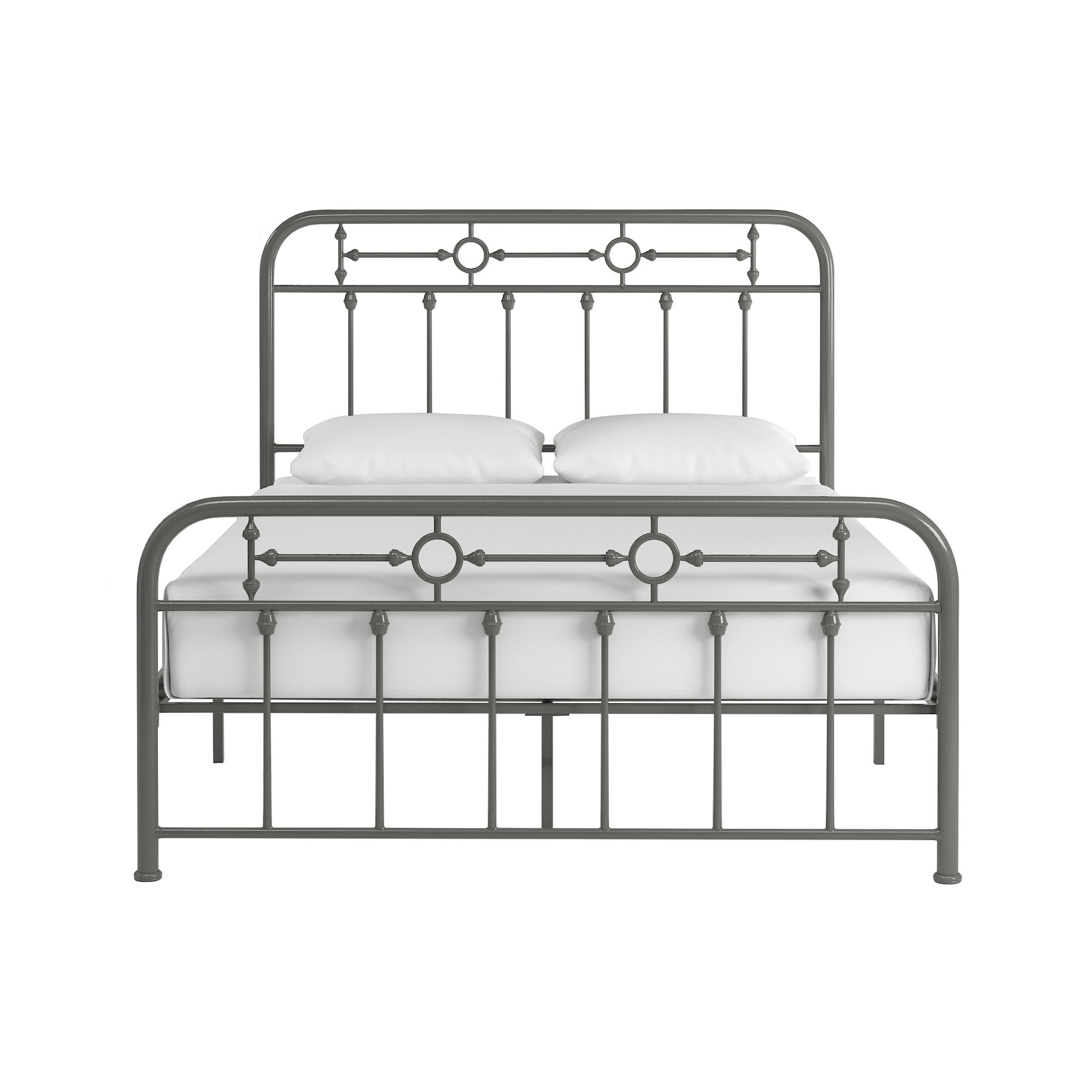 Weston Home Reeve Metal Spindle Platform Full Bed, Grey
