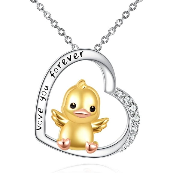 Horse/Giraffe/Duck Necklace Jewelry for Women 925 Sterling Silver Love Heart Animal Pendant Necklace Animal Jewelry