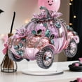 thumbnail image 3 of Decorr Halloween Acrylic Tabletop Decor, 7.87" Pink Cute Ghost Pumpkin Freestanding Ornament, 2D HD Print Waterproof Halloween Decorations for Farmhouse Mantel Tiered Tray &Fall Home Layout, 3 of 7