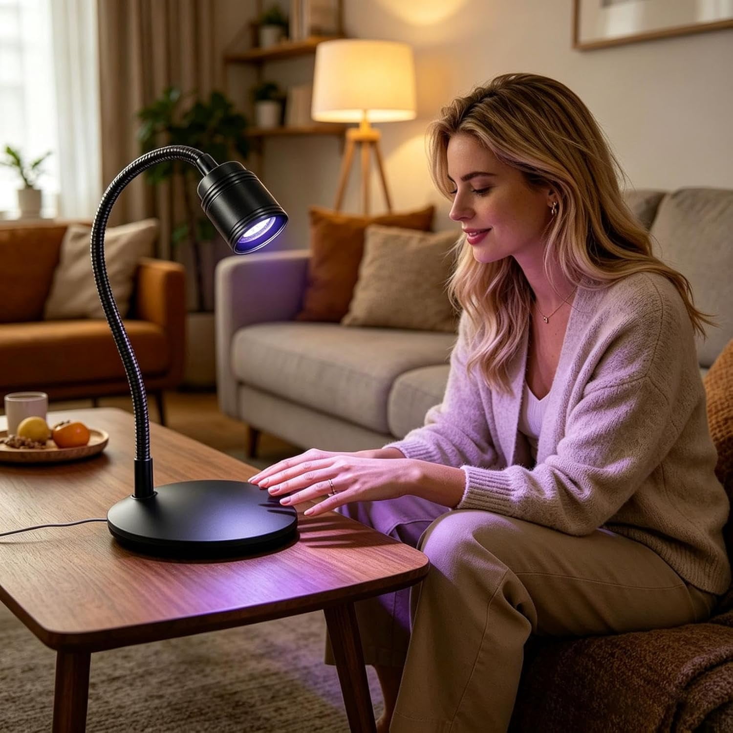 Hands-Free UV LED Nail Lamp with Foot Pedal – 360° Flexible Gooseneck Flash Cure Light for Extensions & 3D Art, Heavy Duty USB Base(RL Silve 1 PC)