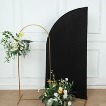 Balsa Circle 6x3 feet Matte Black Fitted Spandex Half Moon Wedding Arch Backdrop Stand Cover Party Events Decorations