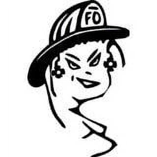 Custom Wall Decal Firewoman Picture Art - Kids Girls Bedroom Home Decor Sticker - Vinyl Wall Decal