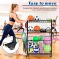 thumbnail image 4 of Weight Rack,Blacksmith 3-Layers Extra Large Heavy Duty Dumbbell Rack,Sports Equipment Organizer with Wheels and Hooks,Black, 4 of 8