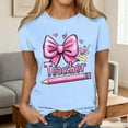 thumbnail image 5 of Xuyuer Women Graphic Print Round Neck Short Sleeve T-Shirt, Summer T-Shirt For School Season, 5 of 5