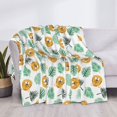thumbnail image 3 of Zufioo Tiger Leaves Print Horizontal Flannel Blanket, Anti-wrinkle, Anti-shrinkage, Anti-allergic Plush Blanket, Household Items Suitable for Bedroom-60"x50", 3 of 6