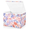 thumbnail image 2 of Purple Pink Watercolor Art Large Storage Bins with Linen Collapsible Lid Storage Box 16.7 x 12.6 x 11.8in, 2 of 7