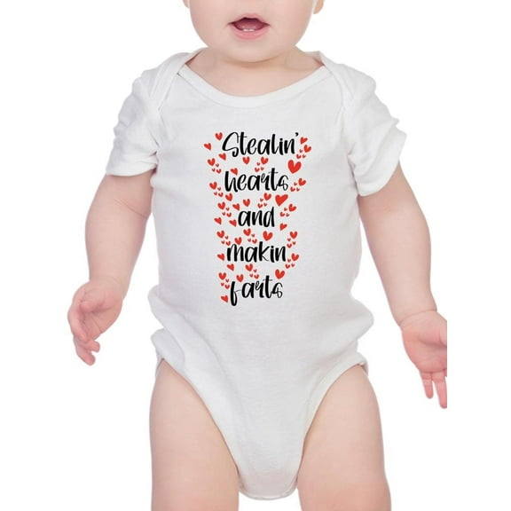 Stealin Hearts Makin Farts Bodysuit Infant -Smartprints Designs, 18 Months
