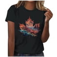 thumbnail image 1 of Tops de Manga Corta de Verano para las Mujeres Imprimir Blusa de Cuello Redondo, Moda Ligera de Poliéster Spandex, 1 of 3