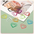 thumbnail image 5 of Uxcell 100 Pcs Heart Shape Paper Clip, Metal Cute Small Paper Clamp Clips for Office Supplies Craft Scrapbook Document Note Sorting, Plastic Coating, Dark Pink, 5 of 6