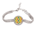 thumbnail image 1 of Flores de pétalos de color caramelo pasto Pulsera de tobillera de cadena de tenis, joyería de diamantes, 1 of 3