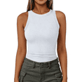 thumbnail image 2 of 2pcs Ladies Solid Color Ribbed Tank Top | Casual Sleeveless Slim Fit Base Layer for Summer, 2 of 8