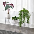 thumbnail image 6 of mDesign Metal Indoor/Outdoor Plant Stands with Hairpin Legs, Set of 3, Chrome, 6 of 9