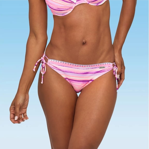 LASCANA Women's Printed Loop Classic Bikini Swimsuit Bottom Crochet Detail