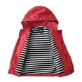 thumbnail image 2 of Hiheart Boys Girls Water Resistance Hooded Jackets Cotton Lined Rain Jackets Red 8-9 yrs, 2 of 7