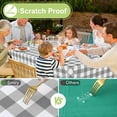 thumbnail image 5 of Smiry Rectangle Table Cloth, Waterproof Vinyl Tablecloths with Flannel Backing, Wipeable Buffalo Plaid Table Cover for Dining, Indoor and Outdoor (Grey & White, 60"x84"), 5 of 14