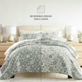 thumbnail image 6 of Lightweight Quilt Set Super Soft Wrinkle Resistant Quilted Coverlet Floral Patterns by Comfort Canopy, 6 of 12